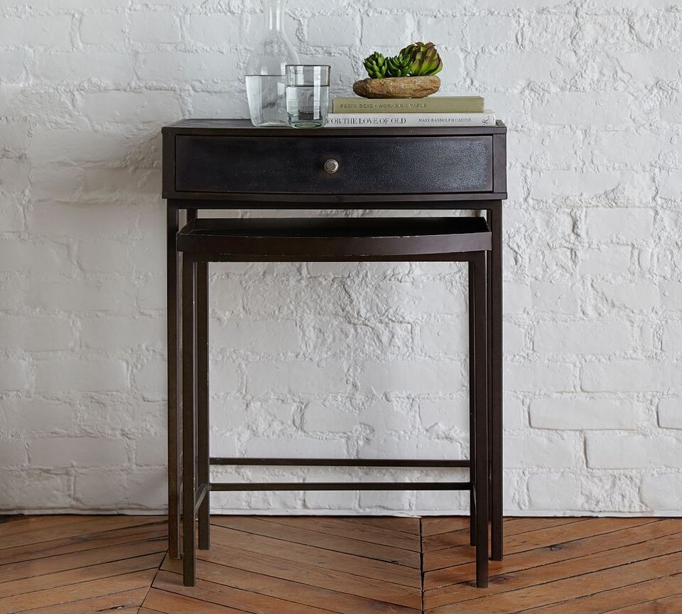Woodrow Metal Nesting Bedside Table Pottery Barn Australia